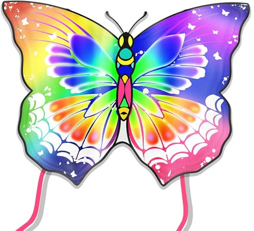 Crogift Cerf-Volant Papillon, Cerfs-Volants pour Enfants et Adultes, Cerfs-Volants faciles à Piloter, idée Cadeau pour Enfants, Jeux et activités de Plein air, y Compris Ficelle de cerf-Volant, Sac e
