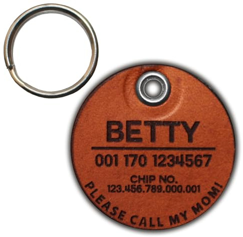 DOG TAG/CANI MARKE - IN VERA PELLE - V1 - TONDO - Ø 3,4 cm