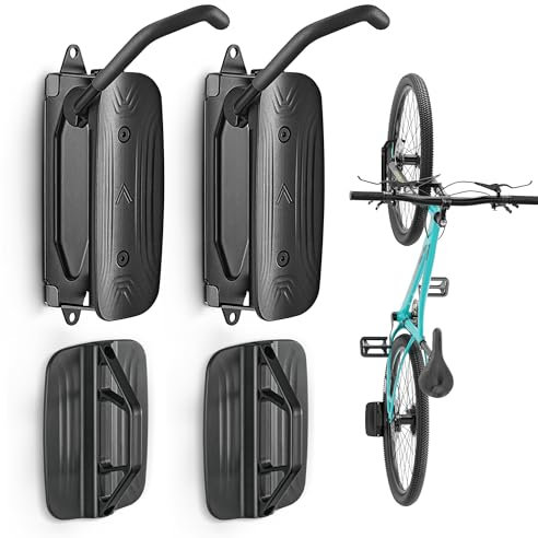 monTEK Schwenkbare Fahrrad Wandhalterung, Fahrradständer für die Garage, Fahrradhalterung Wand, platzsparender Wandfahrradständer, Vertikaler Fahrr