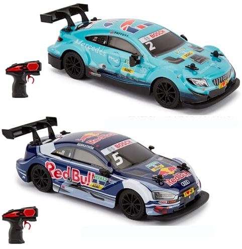 CMJ RC Autos Pack Doble: Audi RS5 DTM y Mercedes AMG C63 DTM con Licencia Oficial Escala 1:24 Autos de Control Remoto 2.4Ghz fanáticos del automovilismo