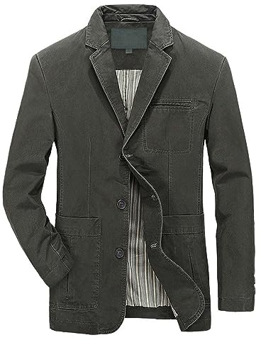 TDEOK herr slim fit denim kavaj casual business fritid 3 knappar kostymjacka flera fickor blazer stora storlekar fritidsjacka klassisk jeansjacka för vardag, sport, klubb, Ag, M