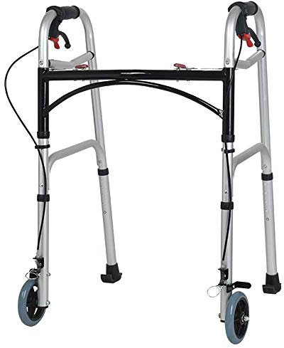 WDWDW Telaio per deambulazione con Ruote Senza Sedile con Freno a Mano Altezza Regolabile Deambulatore per Anziani Deambulatore per Riabilitazione Bastone da Passeggio con Ospedale