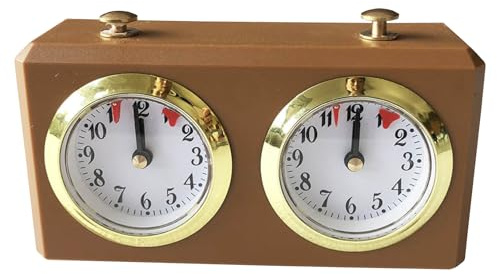 Chess Clock, Professional Mechanical Chess Timer with Timing Start Button, 6x4x2 Analogue Portable Clock Timer for Board International