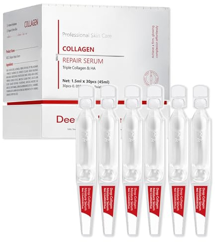 Triple Collagen & Hyaluronic Acid Serum,Microneedling Serum Anti Aging, Single-Use Vials Korea Skincare,Collage-n Ampoule Tubes,For All Skin Types, Reduces Wrinkles (Triple Collagen)
