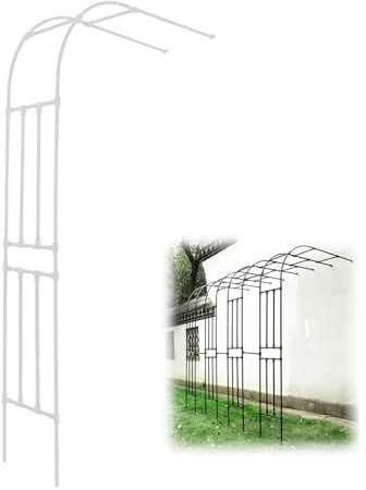 Arco da giardino in metallo da 2,7 m, pergola a mezzo arco per piante rampicanti, decorazione per matrimoni, resistente alle intemperie, facile da montare, perfetta per feste ed eventi all'aperto