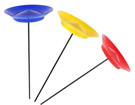 FUNNETOYU Piatti da Giocoleria Set 3 con Bastoncini in Plastica Colorati Rosso, Blu e Giallo Set 3 Allenamento Coordinazione e Giochi di Abilità Kit per Spettacoli Circensi e Adulti