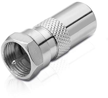 conecto Adapter F-Stecker auf IEC-Koax-Stecker, Antennen-Adapter zwischen F-Stecker für Sat-Kabel und IEC-Stecker für BK und DVB-T