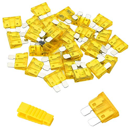 Bolatus 20Pcs Car Fuses 20A Standard Blade Fuses Automotive Replacement Fuse for Caravan Motorcycle Truck RV + Fuse Puller