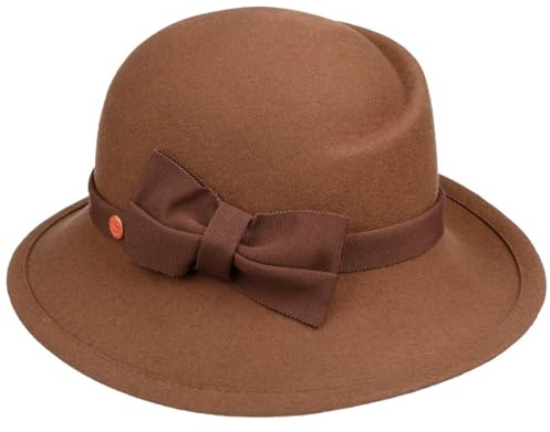 Mayser Jana Soft Wool Glockenhut Ripsband Schleife Made in EU Damen Winter Hellbraun One Size