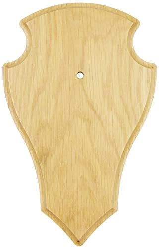 Tabla para cuernos de Roble Gamsbock con inserto de pino, placa de trofeo claro oscuro (madera de roble claro, 5 unidades)