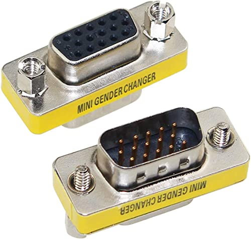 Multibao 2 Pack 15Pin VGA SVGA Gender Changer Adaptor Connector Male To Female PC Monitor Adapter Accessories