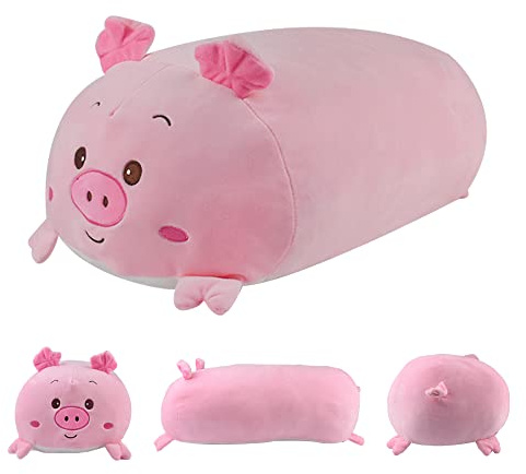 Surplex Pig Plush Toy Cushion Soft Toy Stuffed Animals Plush Comfortable Bed Sleeping Piggy Pillow Creative Home Decoration Children's Cloth Doll Boys and Girls Gifts(60cm/23.62)