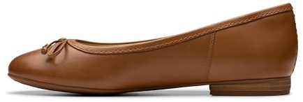 Clarks Premium Fawna Lily - Zapatos Planos Tipo Bailarina para Mujer, Cuero Bronceado, Talla 4, marrón (Tan Leather), 37 EU