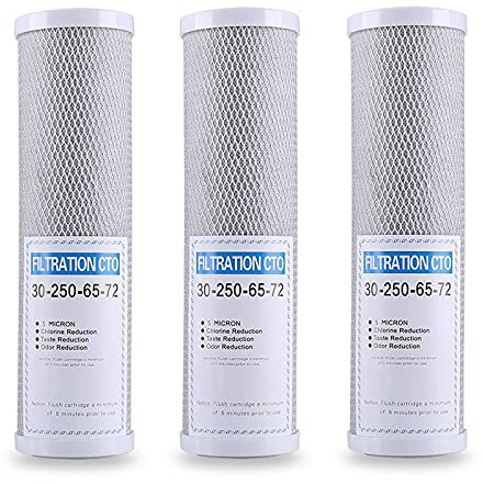 GROCKSTR 3 st vattenfilter aktiverat kol kassettfilter 25 cm patronersättning renare CTO block kolfilter