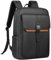 hk Mochila Slim para portátil 15,6 pulgadas - Impermeable, ligera, con compartimentos, cierre magnético y 2 bolsillos laterales flexibles - Unisex, ideal para trabajo, universidad y viajes - Negro