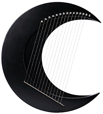 Arpa de Lira, Instrumento de Cuerdas de Arpa Portátil, Arpa de Madera, con Llave de Afinación Cuerda de Repuesto Almohadilla Antideslizante Cubierta de Columna de Cuerda (Negro y