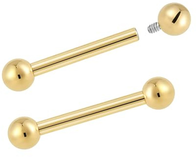 Pierced Koala (16G 8mm) 2 pièces en titane de grade filetage interne pour langue téton tragus cartilage barre industrielle bijoux pour le corps