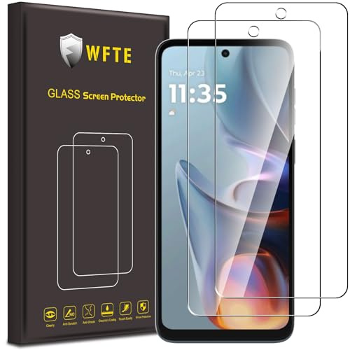 WFTE [Lot de 2 Verre Trempé pour Motorola Moto E15/G05, 0,26mm Film de Protection D'écran avec Haute Transparence à 99%, Anti-trace Protecteur avec Dureté 9H Glass