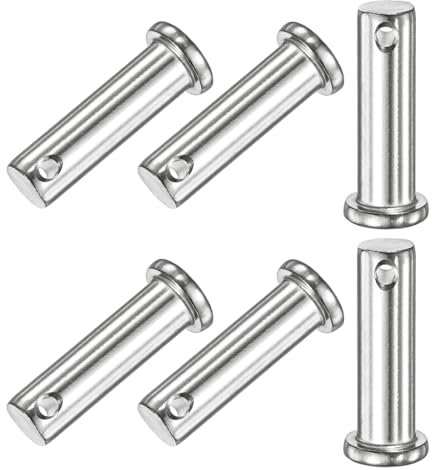M METERXITY 6-Pack Single Hole Clevis Pins, M10 x 35mm 304 Stainless Steel Flat Head Clevis Pins for Mechanical Linkage/Trucks/Lawn Mower, Link Hinge Pin Reusable