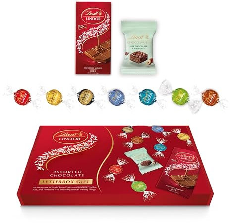 Lindt Letterbox Chocolate Hamper - 360g (19-Piece Set) - Assorted Chocolate Bars Truffles & Wafers, Lindor Chocolates Gift Box, Birthday Gifts for Women and Men, Thank You or Christmas Gifts