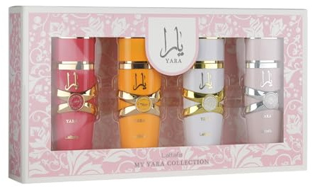 Lattafa My Yara Collection - 4 × 25 ml Eau de Parfum Coffret Cadeau pour Femme (Yara + Yara Moi + Yara Tous + Yara Candy)