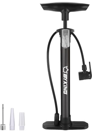 Byking Bike Pump, Universal Bicycle Pump For All Bikes, Balloons, Football And Inflatable, Cycle Foot Pump For Road Mountain Bike Tyre & Ball. Air Pump Suitable For All Tyres And Valves