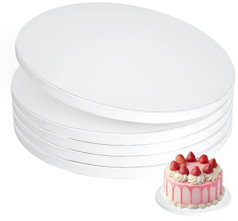 MFUSUL 5 piezas de base para tarta de 30 cm redonda, tablas para pasteles reutilizables, base para tartas redonda de 30 cm x 12 mm, base para tartas para pasteles de 8-11 pulgadas y para embellecer