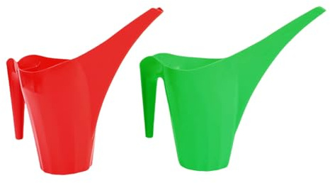 KKPLZZ 2 Vasos de Riego con Pico Largo, Jarra de Agua de Plástico Portátil de 1,2 L con Cómodo para Plantas de Interior y Exterior, Flores y Suculentas