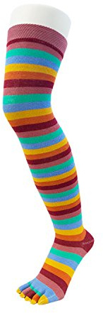 TOETOE - Essential Women Everyday Cotton Over-Knee Toe Socks (1 Pair) (US, Numeric, 4, 11.5, Regular, Regular, Meadow)