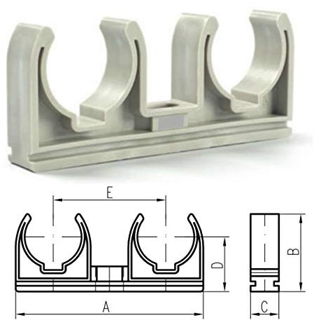 150x Doppel Rohrclip 32mm Rohrklemme Rohrhalter Rohrschelle Klemmschelle