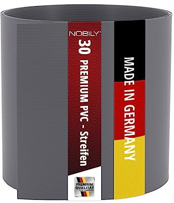 Premium Zaunsichtschutz HART-PVC / 30 x Streifen 2,525 m/Höhe 19 cm Fenstergrau - Zaun Sichtschutzstreifen Fachhandelsware für Doppelstabmattenzaun Zaun Sichtschutz grau - keine Folie