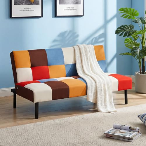 Panana Modern 3 Seater Sofa Bed Sofa Couch Settee Sleeper for Living Room Guest Bed Multi Coloured Fabric Sofa