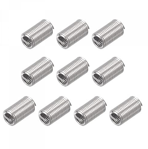 uxcell Wire Thread Inserts 1/4-28 UNF 3.0D 304 Stainless Steel Helical Type Coiled Wire Screw Repair Threaded Sleeve Steel Sheath 10pcs