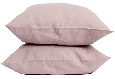 My Linen Home Kissenbezug 40x60 Leinen 2er Set | Hochwertiger Kopfkissenbezug in Dusty Rose | 100% Stonewashed Leinen Bettwäsche | Made in EU | Antiallergisch & Hautverträglich