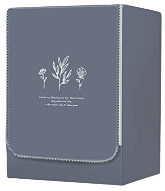 FANSU Washing Machine Cover Waterproof Dustproof Grey Front Load Washer Dryer Machine Cover Protector Sunscreen Washer Protection Tumble Dryer Cover (S-capacity 4-7.5kg,Leaf)