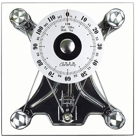 Mechanische Personenwaage, Badezimmerwaage, Waage for Körpergewicht, analog, mechanische Waage for Körpergewicht, stabile Basis, großes drehbares Zifferblatt, genaues Wiegen, batterielos, rutschfest,