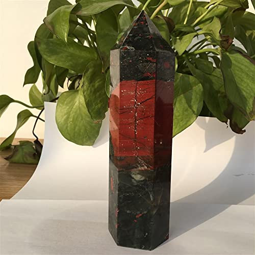 EFLAL Natural Magic Natural African Blood Stone Pillar Crystal Single Pointed Stone Pillar polishing Stone Decoration crystal stone