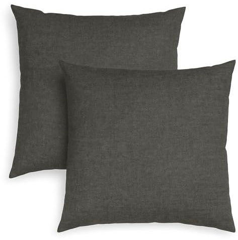 sleepling 2er Set Sofakissen dunkelgrau 40x40 cm, Kissen mit Kissenfüllung und Bezug, Zierkissen aus robustem Polsterstoff, Deko Kissen, Couchkissen 40 x 40 cm, Polster, Sofa Kissen, Made in EU