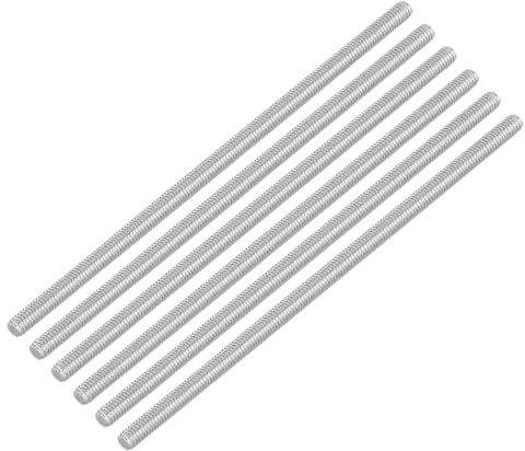 QUARKZMAN 6 Piezas de Varilla Roscada Completa, M4 x 110mm, Varilla Roscada Acero Inoxidable 304, Rosca a la Derecha, Pernos de Barra M4-0.7 para Ensamblaje de Muebles y Maquinaria