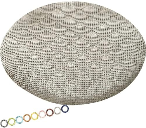 MCNDSI Rund Sitzkissen Stuhl Stuhlkissen 30/40/35/50/45 cm Sitzkissen Baumwolle Sitzpolster Stuhlauflage für Outdoor Indoor Gartenstuhl Küche oder Esszimmerstuhl(K8,1PC_16INCH/40CM)