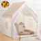 Beige Kids Tent Playhouse with Star Lights and Tote Bags, Washable Teepee for Toddlers, Neutral Color Play Room Furniture