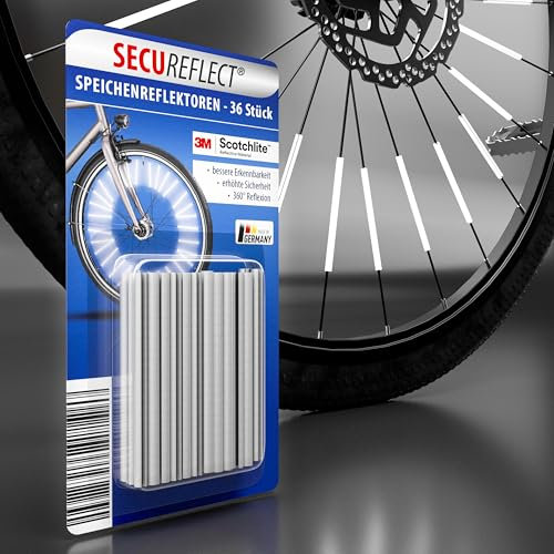 Secureflect Speichenreflektoren | Original 3M™-Scotchlite | StVZO-zugelassen | maximal sichtbar | erhöhte Fahrrad Sicherheit | 360° Reflexion – einfache Montage | alternative zu Katzenaugen (36 Stück)