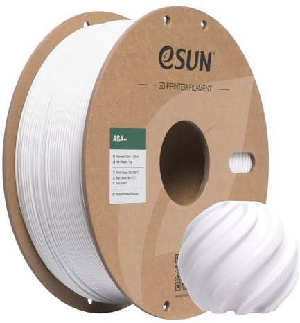 eSUN ASA+ Filament 1.75mm, Wetterbeständiges 3D Drucker Filament, 1KG Spule (2.2 LBS) 3D Druck Materialien für 3D Drucker, Kaltes Weiß