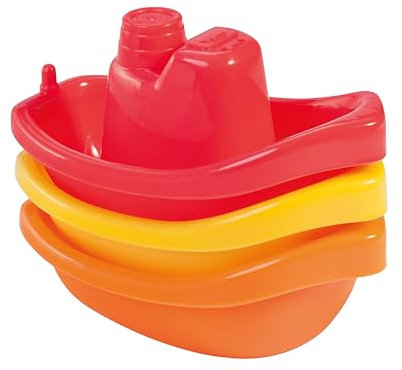 babynova Barquitos de baño - Juguetes educativos para bebés y niños pequeños - de 3+ Meses - Juego de 3 pcs - Desarrollo de Habilidades motoras - Juguete de baño - Sin BPA - Rojo, Mmarillo, Naranja