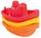 babynova Badeboote – Pädagogisches Baby- und Kleinkindspielzeug – Ab 3 Monaten – 3-teiliges Set – Entwicklung von Motorik und Koordination – Geeignet für Badewanne und Sandkasten – Rot, Gelb, Orange