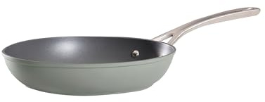 Laura Ashley 24cm Non Stick Frying Pan - Stylish BPA, PFOA-Free Forged Aluminium Frying Pan for Induction Hob - Easy to Wash & Oven Safe - Multi-Hob Compatible - 10 Years Guarantee - Sage Leaf