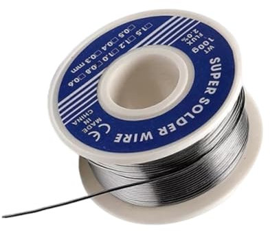 Alambre de Soldadura Estaño de soldadura con núcleo de colofonia 1 mm Hilo de soldar para Soldadura Eléctrica y Reparación de Bricolaje Peso Neto 100g