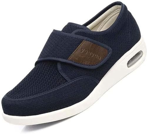 Wttagkl Zapatos para Pie Diabético con Cierre de Gancho y Bucle- Calzado Ortopédico para Edema (Hombre y Mujer) - Zapatillas Terapéuticas Diabéticas, Preventivas e Higiénicas,Azul-43 EU