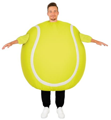 AirSuit® Déguisement Gonflable Balle de Tennis pour Adulte | Costume Tennis 120 x 150 x 110 cm | 100% Polyester | Léger et Résistant | Système de Gonflage Inclus | OriginalCorner®