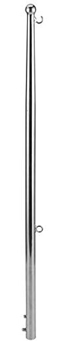 KIMISS Stainless Steel Flag Pole - Marine Grade Flag Staff Holder for Boats and Yachts - 610mm Rail Mount with Durability